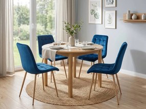 Scaun de masa SPLIT VELVET, albastru