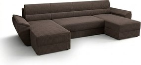 Coltar extensibil in forma de U TAVERO 321x140 cm, maro