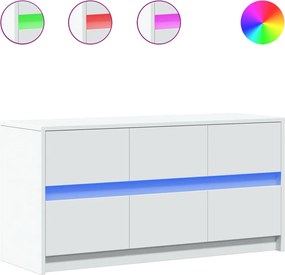 vidaXL Dulap TV cu LED, alb, 100x34x50 cm, lemn prelucrat