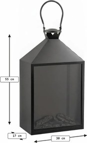 Decoratiune LED lanterna COZY WARM 55x30 cm, neagra