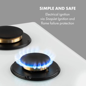 Goldflame 5, aragaz pe gaz, 5 arzătoare, arzătoare din alamă, ceramică din sticlă