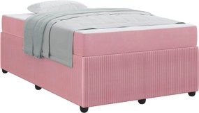 vidaXL Cadru de pat cu saltea Roz 120 x 190 cm țesătură