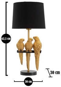 Veioză Mauro Ferretti Parrots, negru