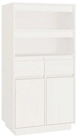 814535 vidaXL Dulap înalt, alb, 60x40x116,5 cm, lemn masiv de pin