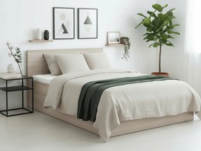 Pat dublu stejar sonoma, SOFIA 160 x 200 cm Saltele: Cu saltele Deluxe 10 cm, Somiera pat: Cu lamele curbate