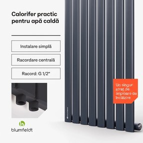 Blumfeldt Tallheo, 47 x 160, radiator, radiator tubular, 728 W, apă caldă, 1/2