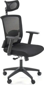 Scaun birou MASON, negru, stofa/plasa, 62x62x120/130 cm