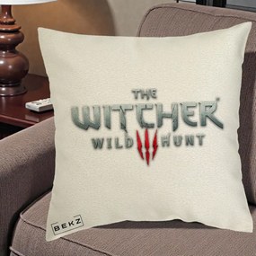 Perna Personalizata The Witcher 3 Wild Hunt, 40x40 cm, Ecru, Husa Detasabila, Perna Inclusa, BEKZ®