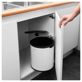 Coș de gunoi alb încorporat din oțel 15 l – Brabantia