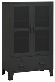 Dulap de depozitare industrial, negru, 70x40x115 cm, metal 1, Negru, Negru