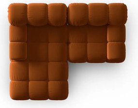Coltar modular stanga 3 locuri, Bellis, Micadoni Home, BL, 188x155x70 cm, catifea, caramiziu