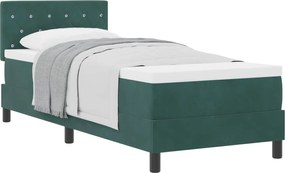 vidaXL Pat cu arcuri cu saltea Verde închis 80 x 200 cm Catifea