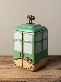Cutie decorativa, din ceramica, verde, Box Cable