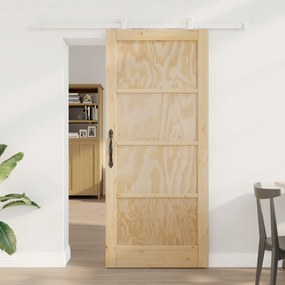 vidaXL Set de Uși Glisante Manual Natural și alb 86 x 198.5 cm