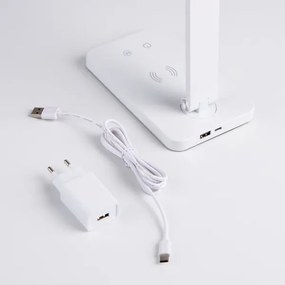 Brilagi - Lampă de masă LED reglabilă, cu control tactil și încărcare wireless Qi, LED/7W/5V, 3000/4000/6000K, albă