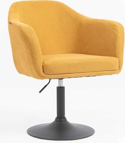 HR832N Scaun Catifea Reiată Premium culoare Curry Galben cu Bază Neagră