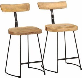vidaXL Scaune de bar 2 buc 49x43x79 cm lemn masiv de mango