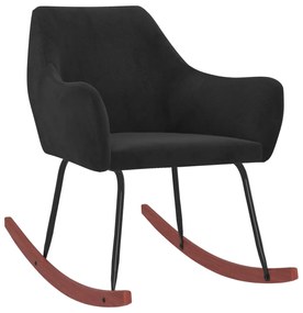 331024 vidaXL Scaun balansoar, negru, catifea
