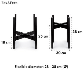 Deventer, suporturi pentru plante, pentru ghivece cu flori de 20,3-30,5 cm Ø, 2 înălțimi, frânghii de bambus