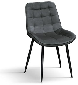 SET 4 Scaune Ernest catifea, structura metalica - BEJ - STANDARD - 4 BUCATI