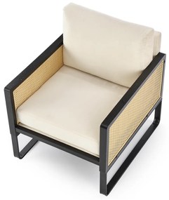 Fotoliu Ilario velvet/rattan - H77 cm