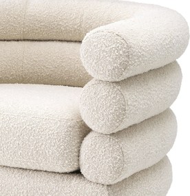 Fotoliu pivotant design elegant LUX Maguire, boucle crem 113939 HZ