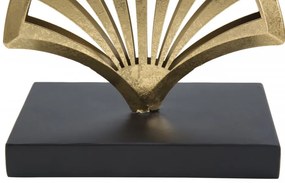 Decoratiune frunze aurii din metal, 23,5x10x44 cm, Triple Leaf Mauro Ferretti