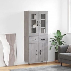 3198567 vidaXL Dulap înalt, gri sonoma, 69,5x34x180 cm, lemn compozit