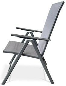 Autronic Scaun de grădină, metal, textil, gri, AZC-S1 116 GREY