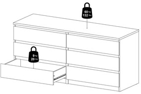Comodă în culoare naturală cu aspect de lemn de stejar 154x70x50 cm Naia – Tvilum