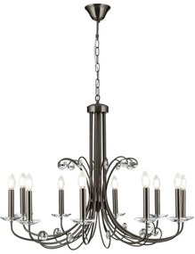 Candelabru stil clasic cu cristal K9 ARIANE 10L nickel inchis