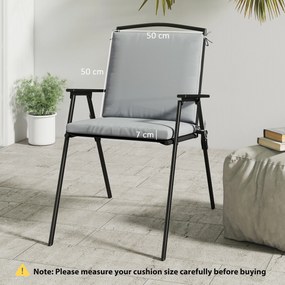 Outsunny Set de 2 perne pentru scaune de grădină, perne rotunde 50 x 50 cm, spumă cu densitate înaltă, antiderapante 50x50 cm gri | Aosom Romania