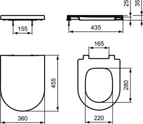 Vas wc stativ Ideal Standard Blend Curve alb lucios back to wall cu capac inclus