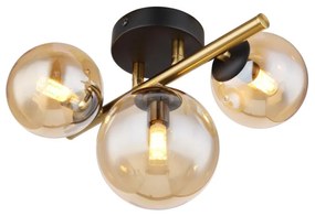 Plafoniera LED design modern Riha negru, alama