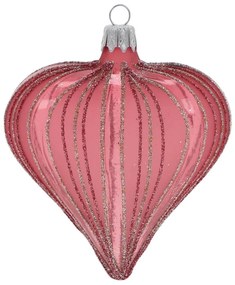 Ornamente de Crăciun suflate manual 3 buc. din sticlă 9 cm Heart – Ego Dekor