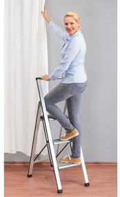 WENKO 601011100 - Scăriță ALU-DESIGN, 44 x 101 cm, argintiu/negru