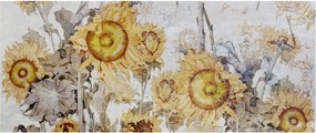 Tablou - Floarea-soarelui pe perete (120x50 cm)