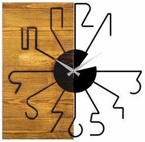 Ceas Decorativ de Perete Wooden Clock 29, Lemn / Metal