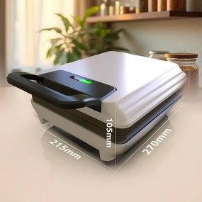 Mesko MS 3091, 1800W, Acoperire antiaderentă, 2 plăci, Picioare antiderapante, alb