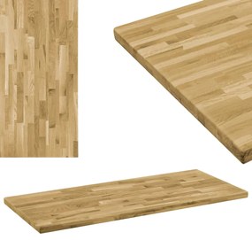 246001 vidaXL Blat masă, lemn masiv stejar, dreptunghiular, 44 mm, 120x60 cm