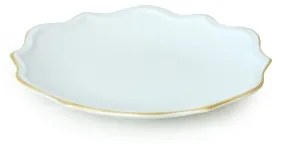 Set de masă 24 piese alb/auriu/ceramică vitrificată