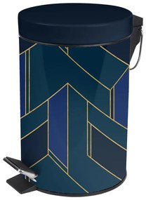 Coș de gunoi albastru închis cu pedală din metal 3 l Achille – douceur d'intérieur