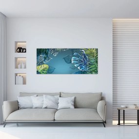 Tablou - Frunzele plantelor tropicale (120x50 cm)