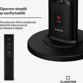 Klarstein Încălzitor cu infraroșu BlazeTower | 2000 W | 15 m² | Puternic | 101 cm x 40 cm