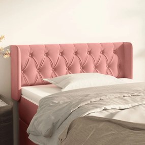 3119145 vidaXL Tăblie de pat cu aripioare roz 93x16x78/88 cm catifea