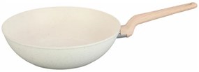 Tigaie wok Oliver Voltz Nice OV54420E30, 30 cm, Finisaj marmura, Inductie, Crem melange