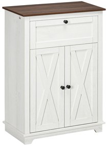 HOMCOM Bufet de depozitare cu multiple spații de depozitare, 2 uși cu raft reglabil, 1 sertar, dim. 60L x 30Ad x 87,5Î cm | Aosom Romania
