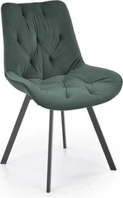 Scaun pivotant K519, verde inchis, stofa catifelata/metal, 54x63x86 cm