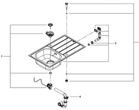 GROHE 31562SD1 - Set chiuvetă și baterie de bucătărie BAU, 860 x 500 mm, oțel inoxidabil