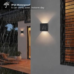 Brilagi - Aplica LED de exterior DOUBLERAY LINE, 6W/230V, negru, IP54